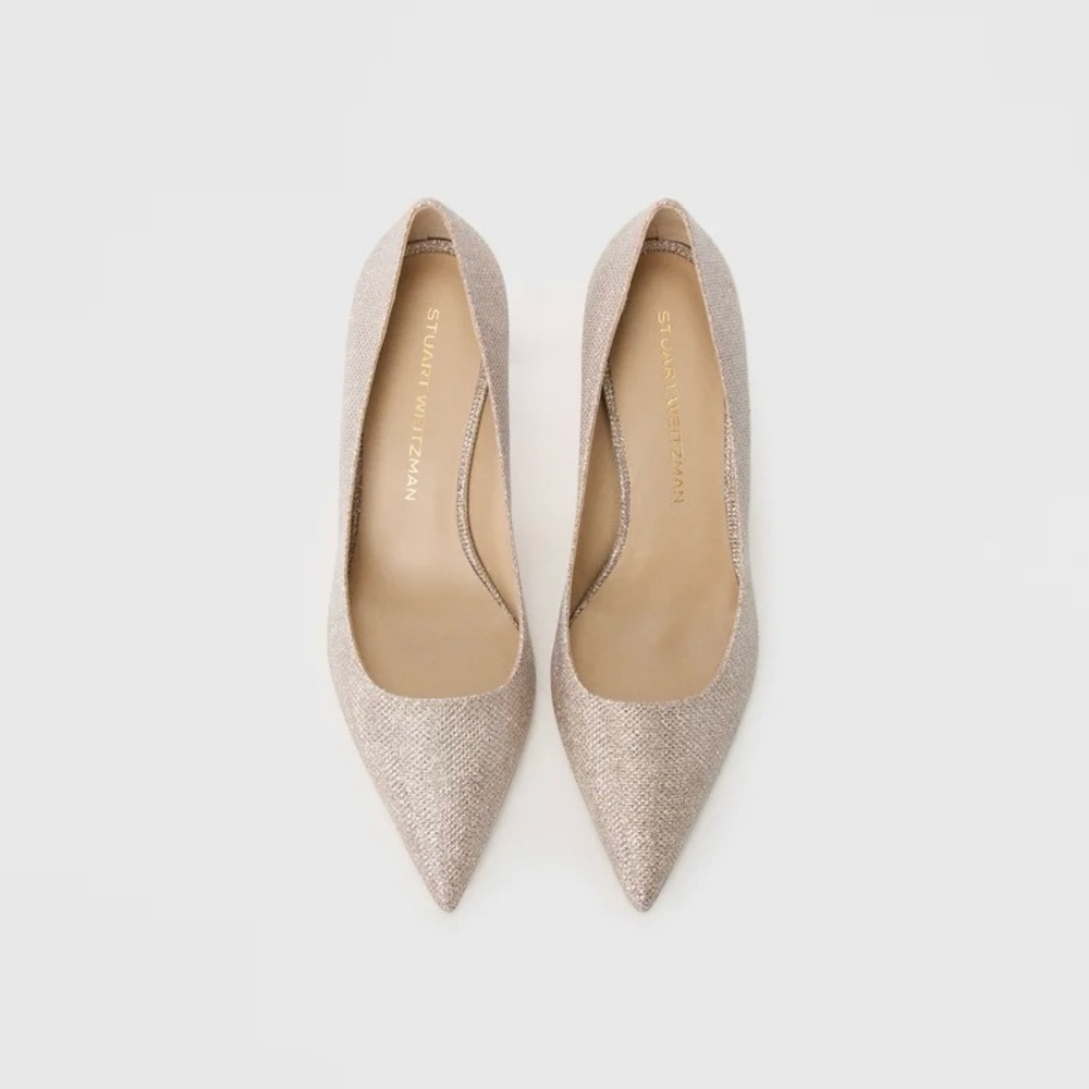 NWOT Stuart Weitzman Metallic Leather Power Pumps 100 - Picture 4 of 12
